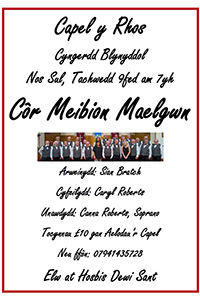 Poster Digwyddiad 09.11.2025 - Cyngerdd blynyddol yng Nghapel y Rhos, Llandrillo yn Rhos, LL28 4FB
