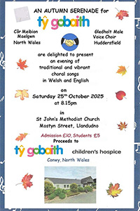 Charity Concert Event Ty Gobaith, Saturday 25th October